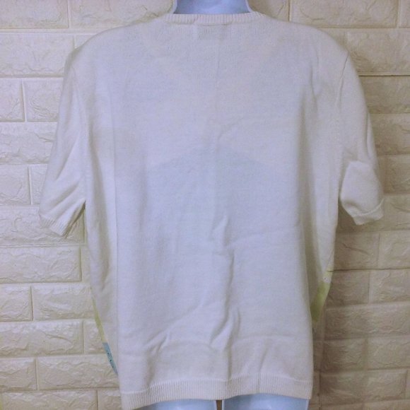 Y2K Alfred Dunner Knit Cardigan Top Novelty Sweater -XL Floral Grandma Cottage - Picture 9 of 11